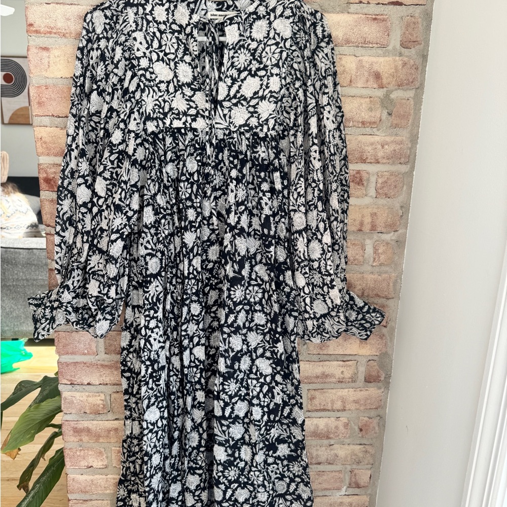 NWOT Blue Anemone Cactus Tree Dress in Black